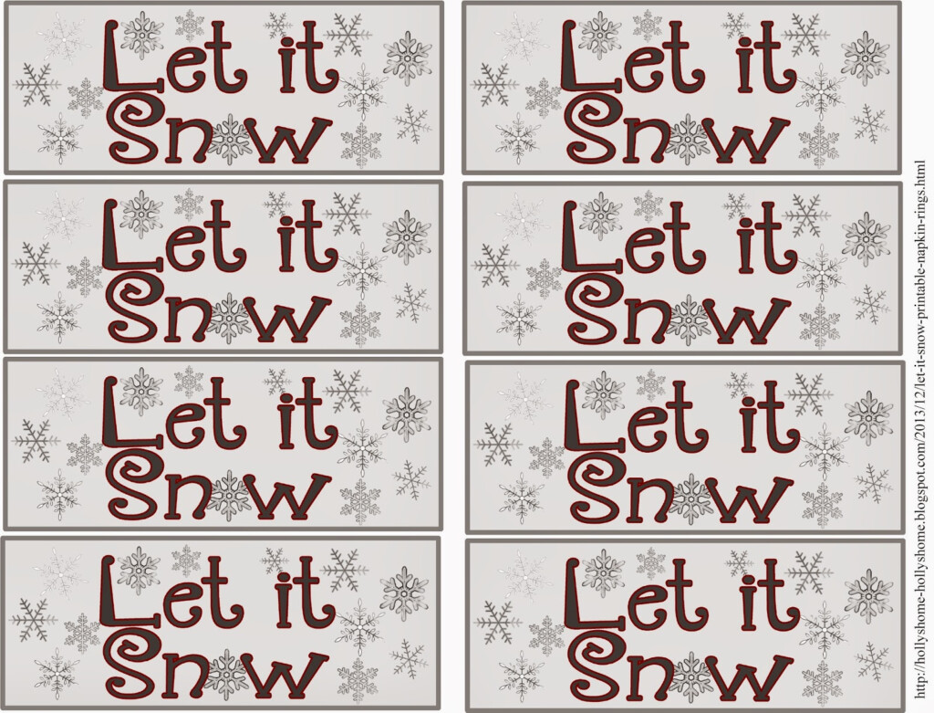 HollysHome Family Life Christmas Let It Snow Printable Napkin Rings 