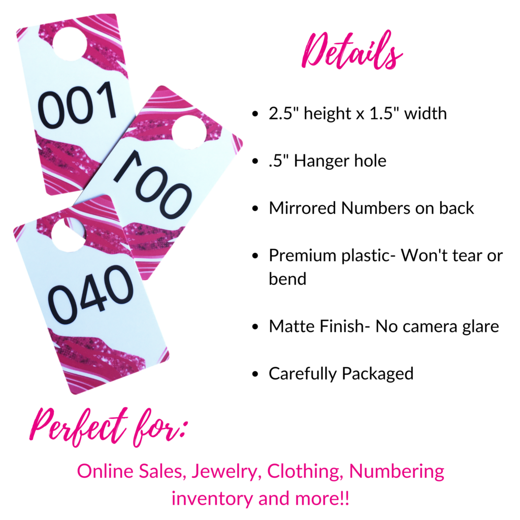 Live Sale Number Tags In Pink Our Newest Number Card Design Set 001 