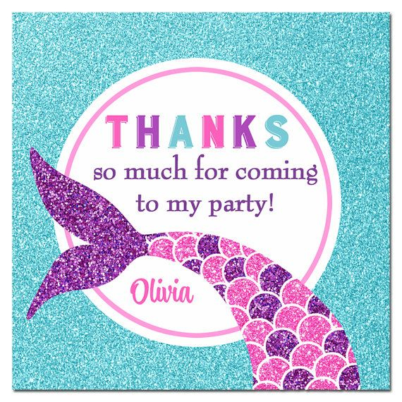 Mermaid Favor Tag Printable Or Printed With FREE SHIPPING ANY Wording