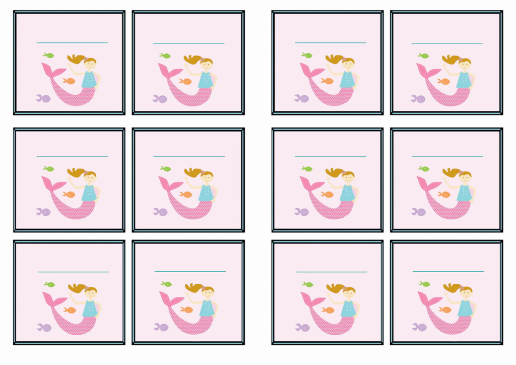 Little Mermaid Name Tags Birthday Printable