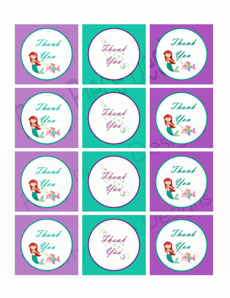The Little Mermaid Themed Thank You Tags INSTANT DOWNLOAD