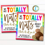 Nuts Gift Tag Teacher Staff Employee School Appreciation Week DIY