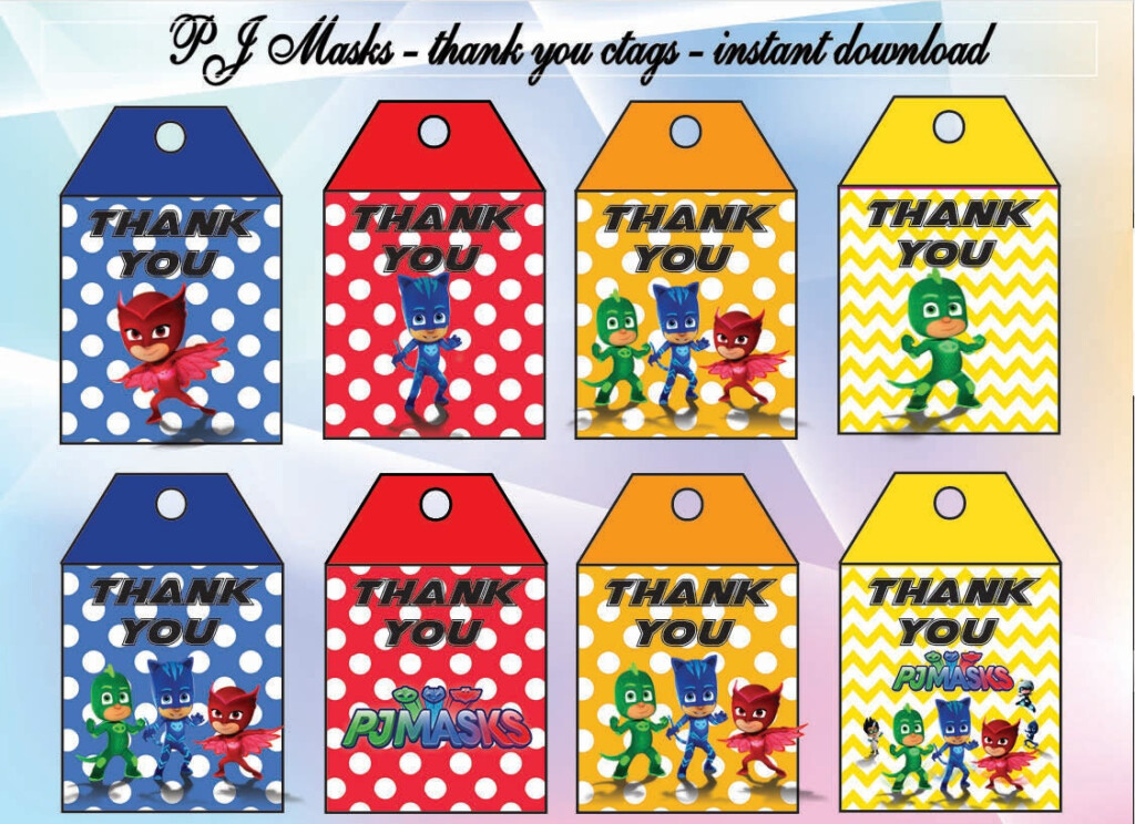 Instant Download PJ Masks Thank You Tags PJ Masks
