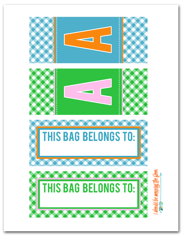 I Should Be Mopping The Floor Free Printable Backpack Tags