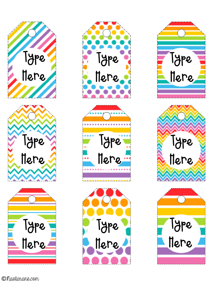Editable Gift Tags Rainbow For Christmas Editable Christmas Gift Tags 