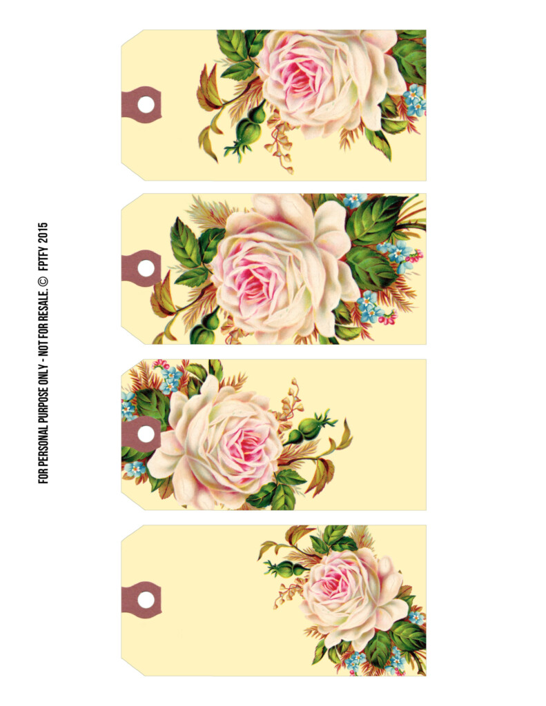 Free Printable Gift Tags Vintage Rose Manila Tags Free Pretty Things 
