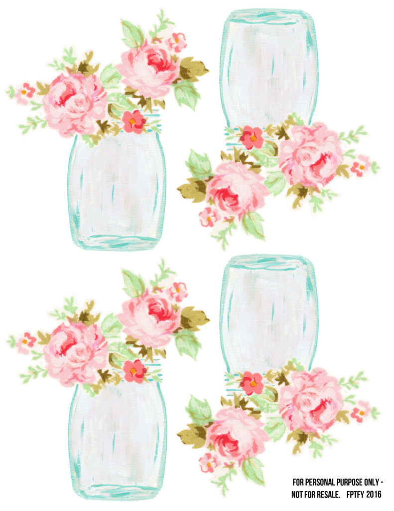 Free Mason Jar Floral Tags Pretty Mason Jar Flowers Mason Jar 