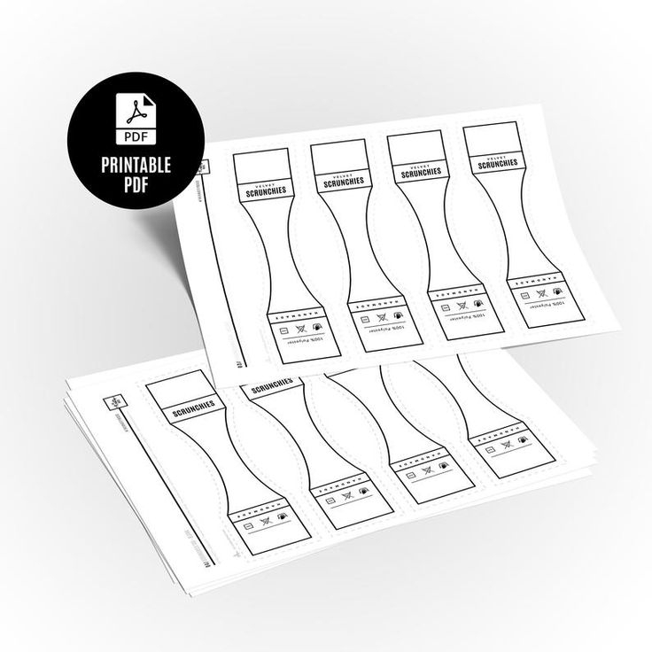 PRINTABLE Scrunchie Tags Downloadable PDF Bold Style Scrunchie