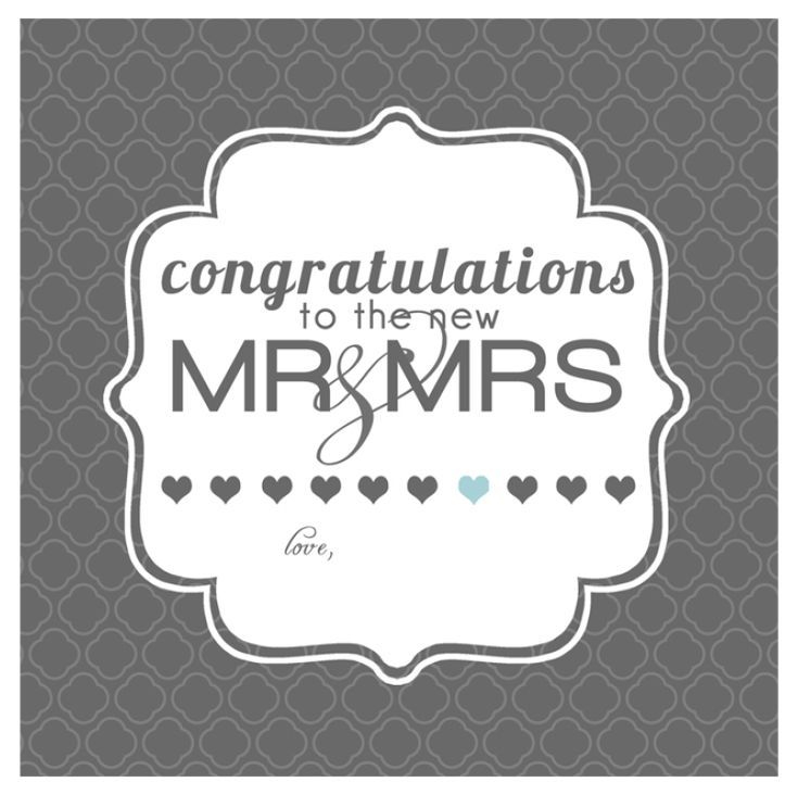 Say Congrats With A Free Printable Wedding Card Wedding Gift Tags
