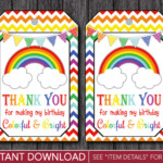 Rainbow Favor Tags Rainbow Thank You Party Favor Tags