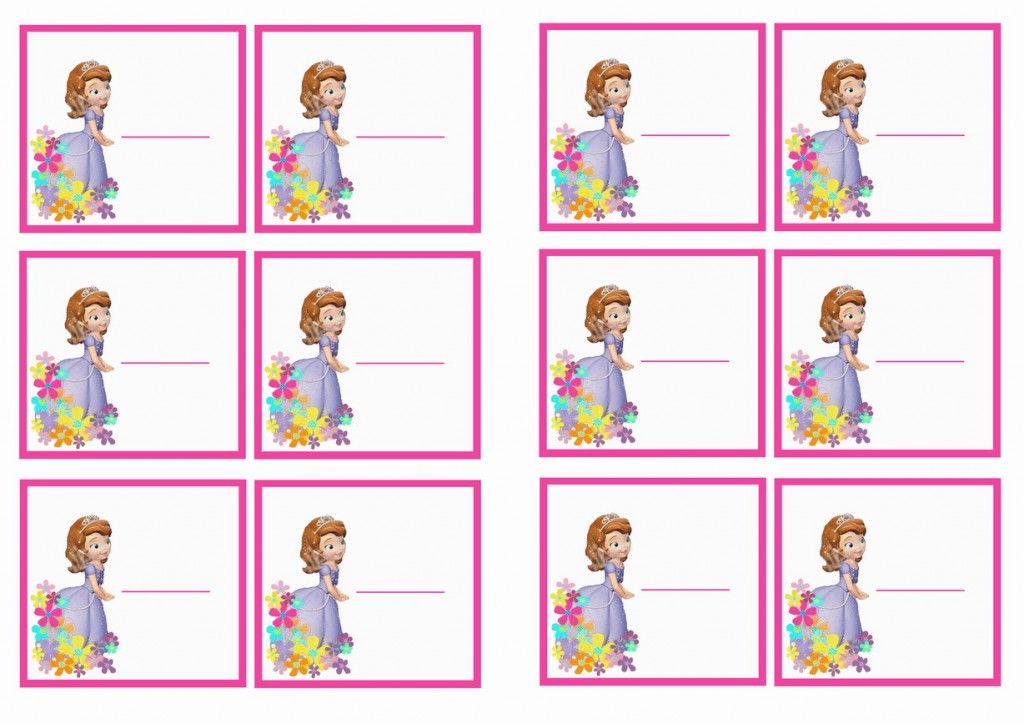 Sofia The First Name Tags Birthday Printable Sofia The First Name