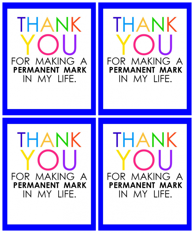Teacher Appreciation Marker Gift Tag Free Printable