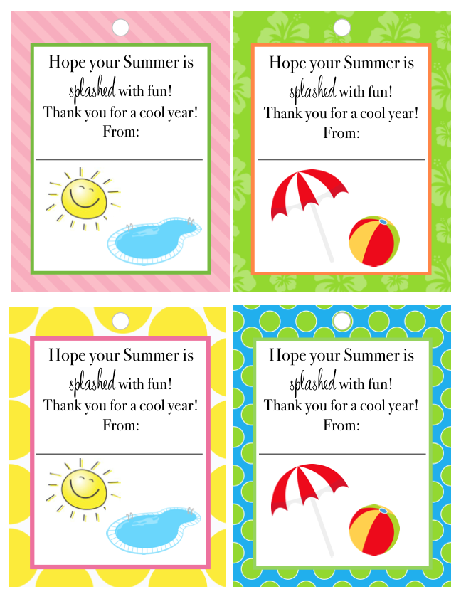 End Of Year Teacher Gift FREE Printable Tags LAURA S Little PARTY