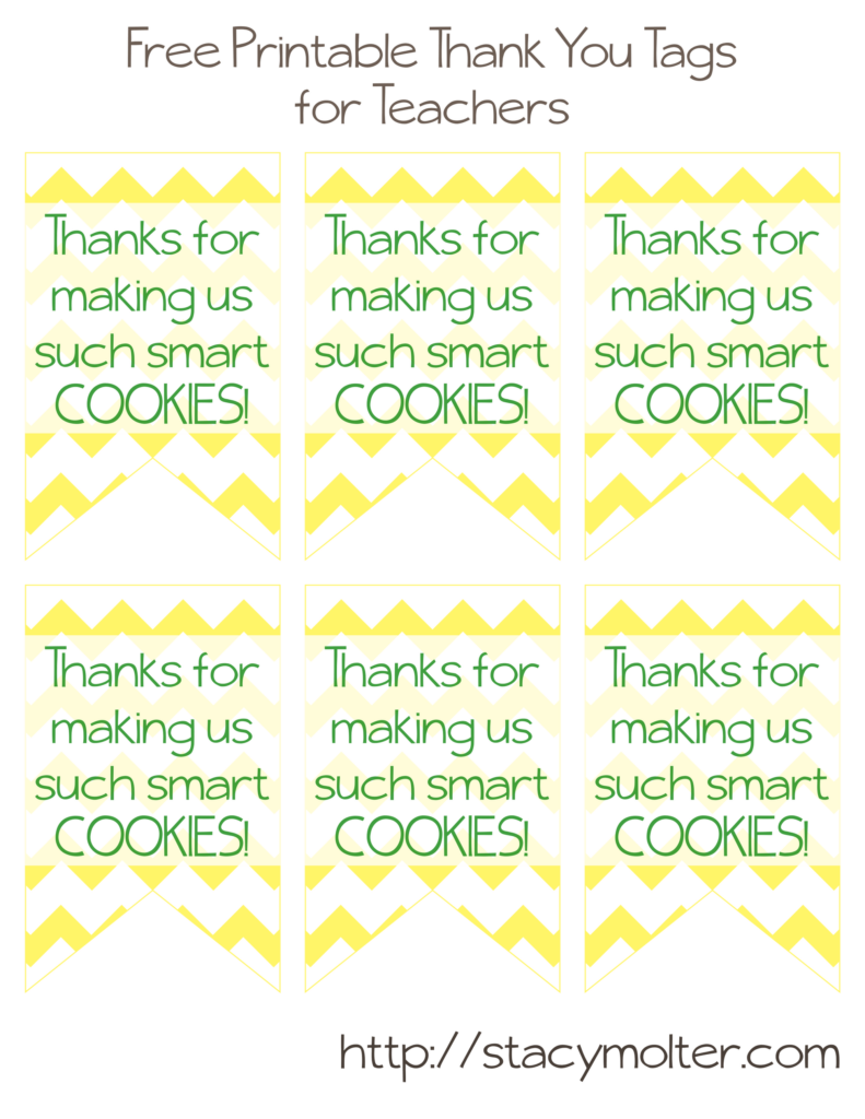 Free Printable Thank You Tags For Teacher s Gifts California 