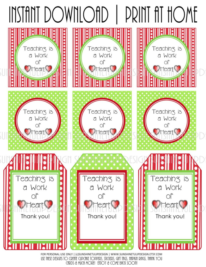 Baked Goods Teacher Appreciation Printable Gift Tags By Etsy 