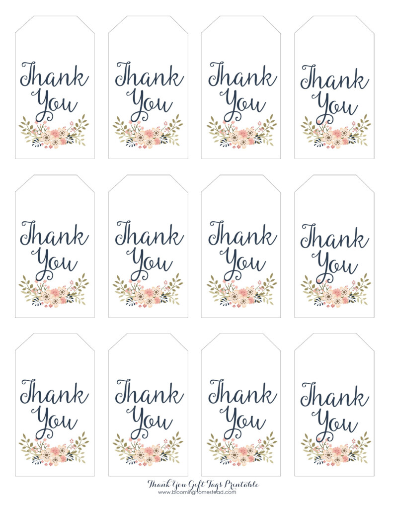 Thank You Gift Tags Blooming Homestead Gift Tags Printable Free 