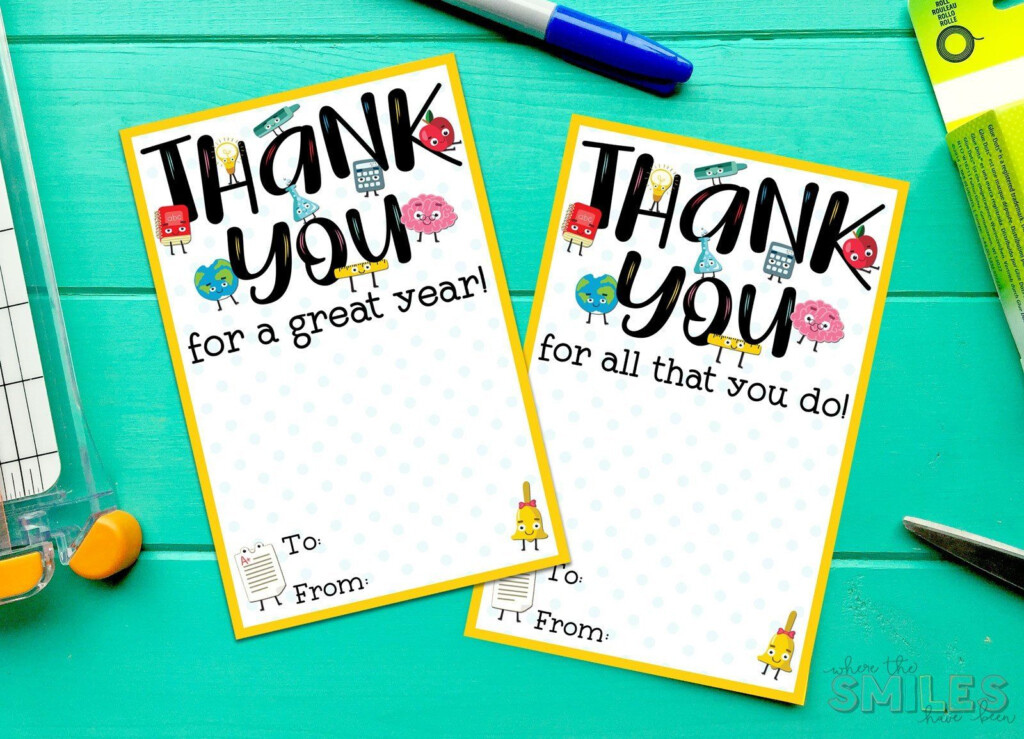 FREE Teacher Appreciation Thank You Printable Two Versions Free 