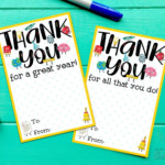 FREE Teacher Appreciation Thank You Printable Two Versions Free