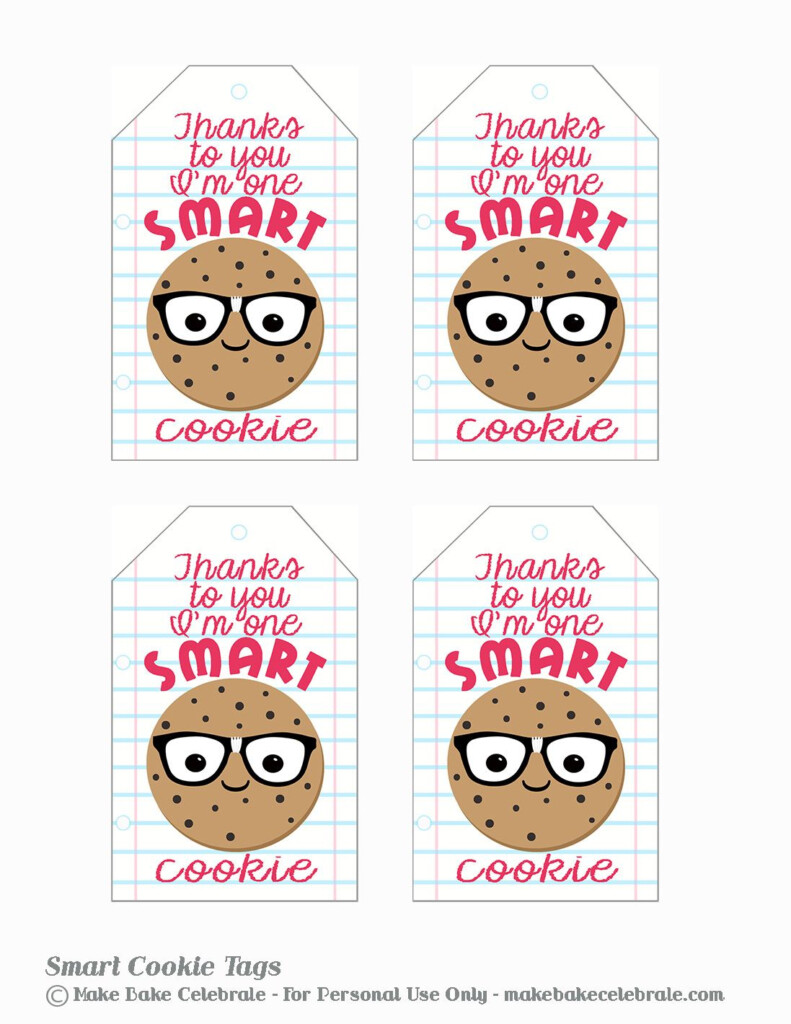 One Smart Cookie Tags Teacher Gifts Appreciation Printable