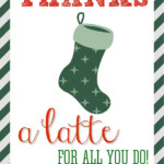 BlueHost Thanks A Latte Free Christmas Tags Diy Teacher