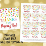 Printable Thanks For Popping By Favor Tags Rainbow Confetti Etsy In