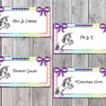 Rainbow Unicorn Buffet Labels Unicorn Party Food Labels